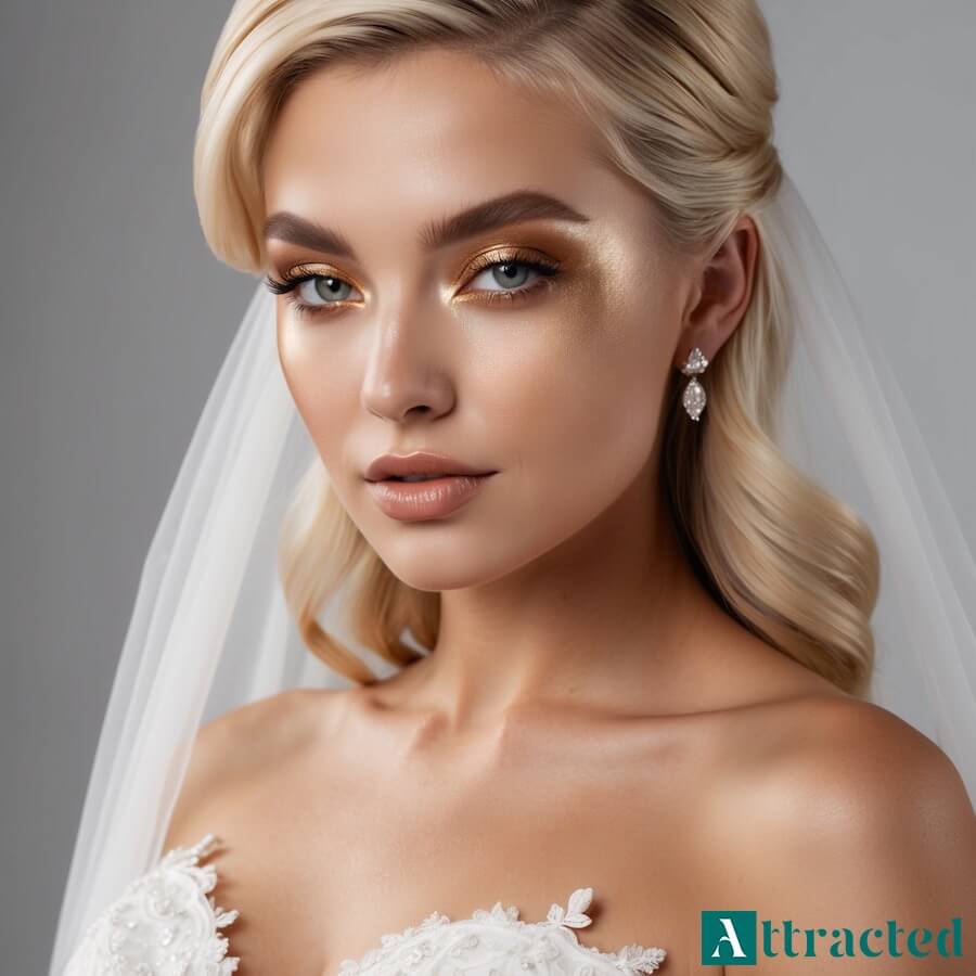 Ciepłe złoto i champagne shimmer makijaż