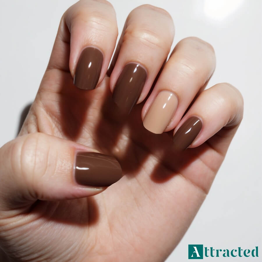Paznokcie czekoladowe i kawowe