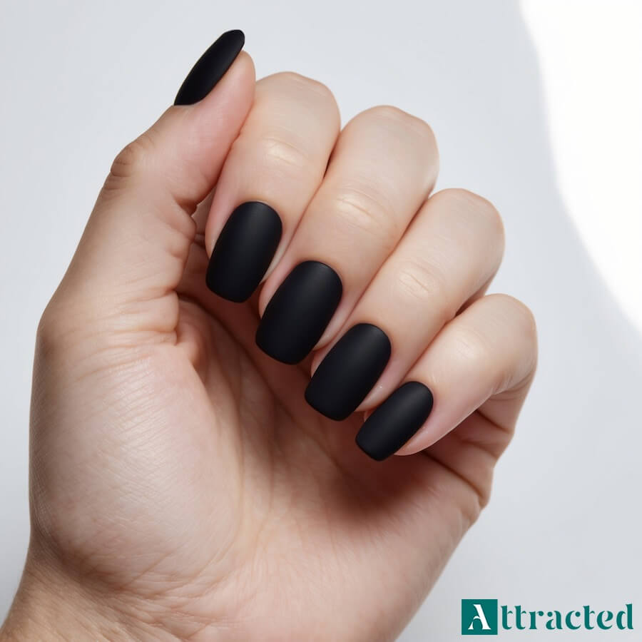 Paznokcie matowe czarne krótkie