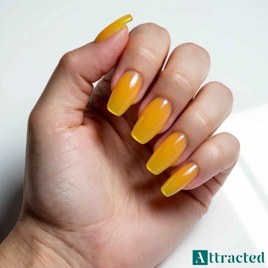 Jelly nails w żywych barwach cytrynowych