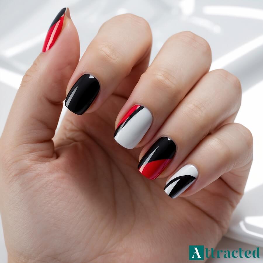 Pop-art kreskówkowe paznokcie krótkie