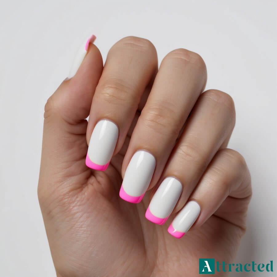 Paznokcie neonowe w wersji francuskiej