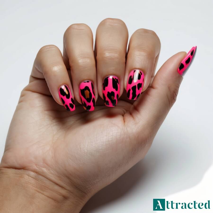 Paznokcie zwierzęce printy w neonowym wydaniu