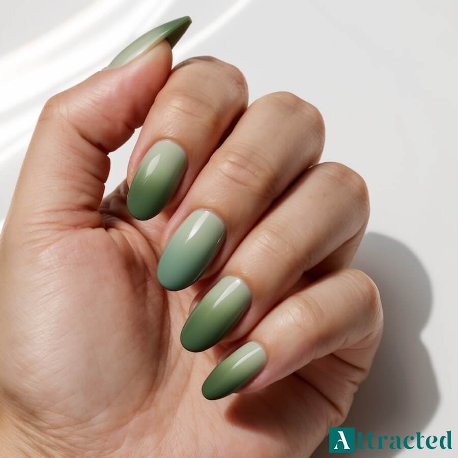 Zielone przejście: od szałwii po głęboki las paznokcie