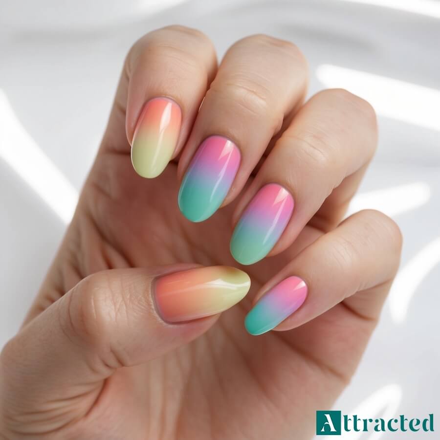 Neonowe paznokcie z ombre