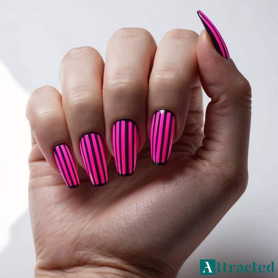 Paznokcie cyberpunkowe neonowe
