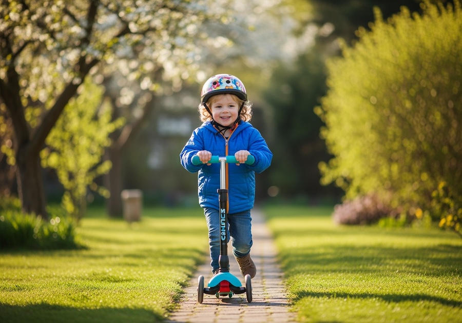 Dziecko na hulajnodze