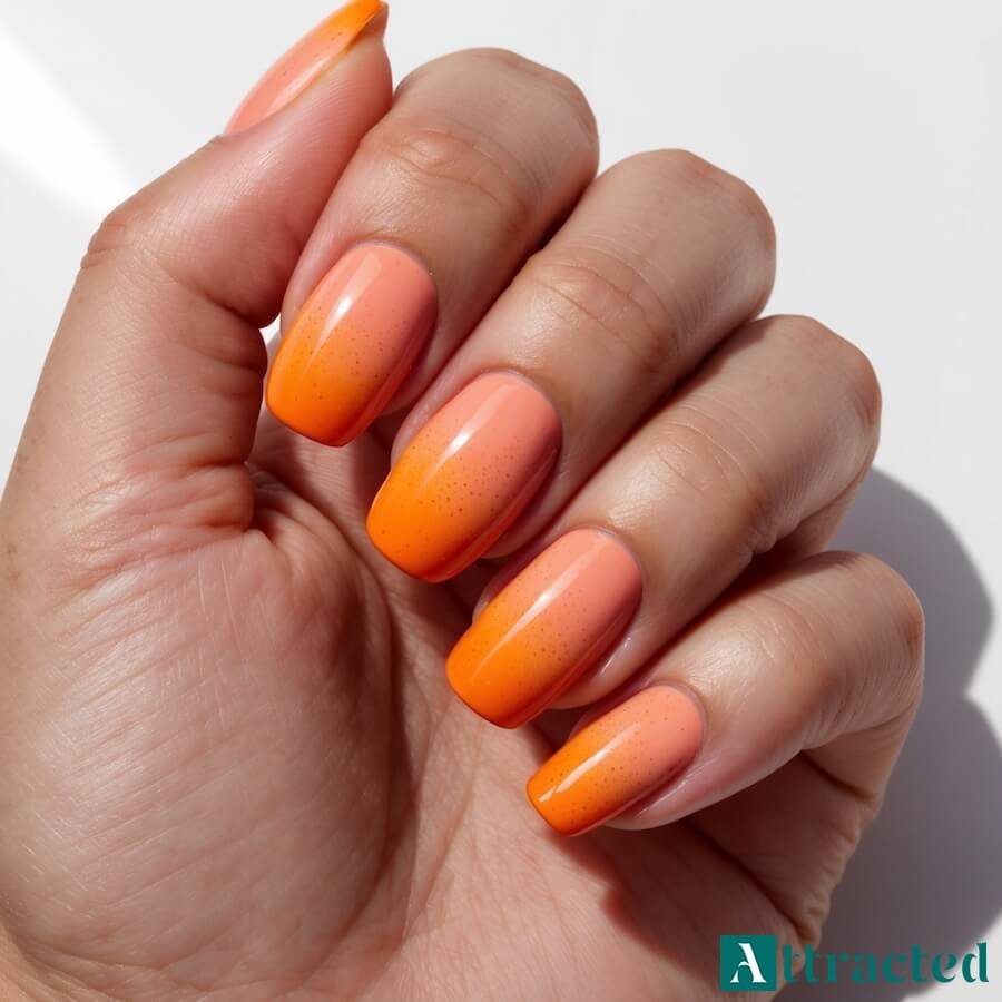 Soczyste odcienie zachodzącego słońca paznokcie