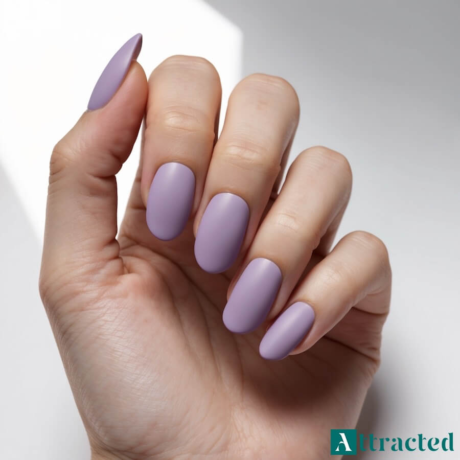 Oryginalne paznokcie matowe pastele fioletowe
