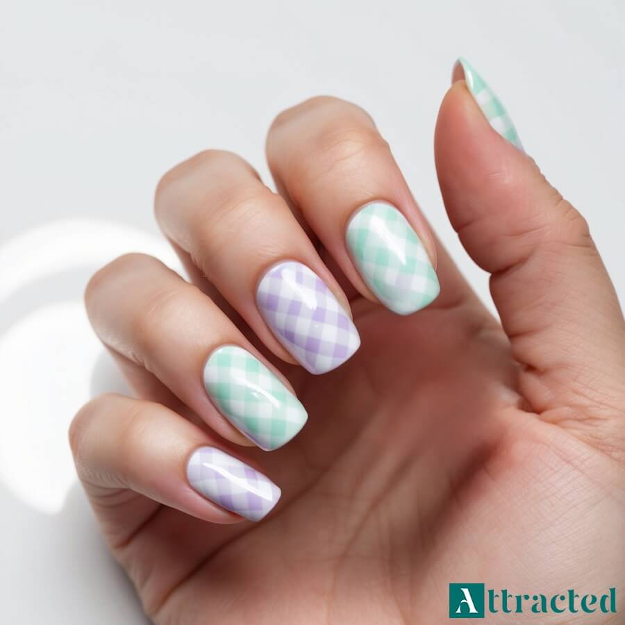 Pastelowa kratka gingham i szachownica