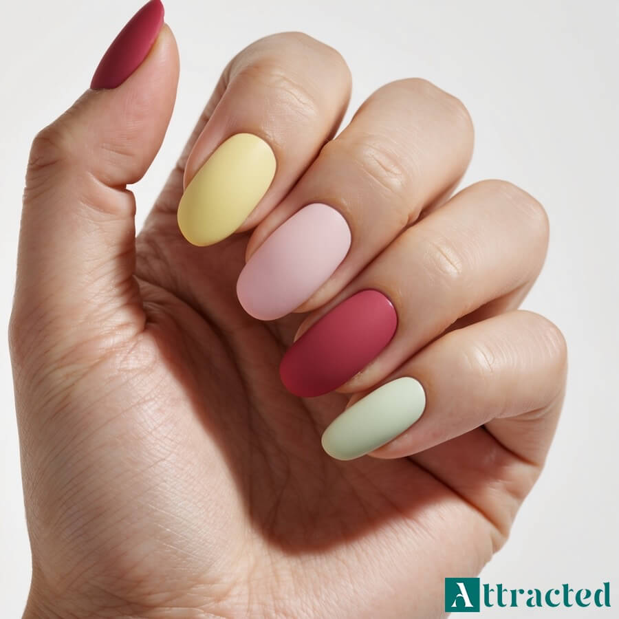 Oryginalne paznokcie matowe pastele