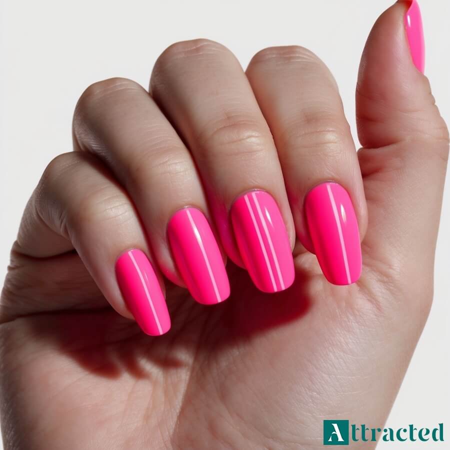 Negative space w neonowym różu z minimalistycznymi akcentami