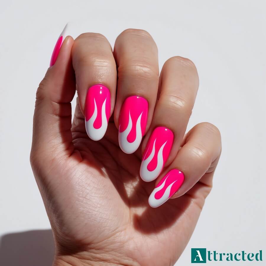 Płomienie na paznokciach zwane festiwalowymi motywami