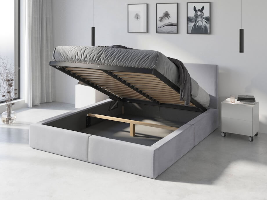 Łóżko z otwieranym schowkiem