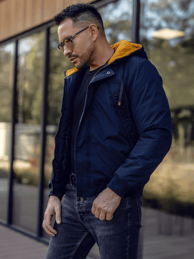 Granatowa, casualowa kurtka męska