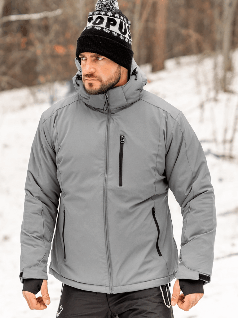 Szara kurtka męska z kapturem