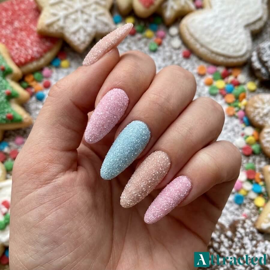 Cukrowa posypka sugar effect z chropowatą, migoczącą strukturą