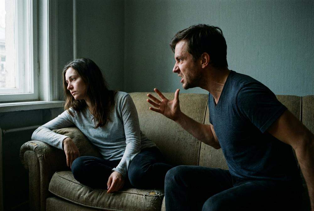 Agresja słowna w związku mężczyzna krzyczy na kobietę