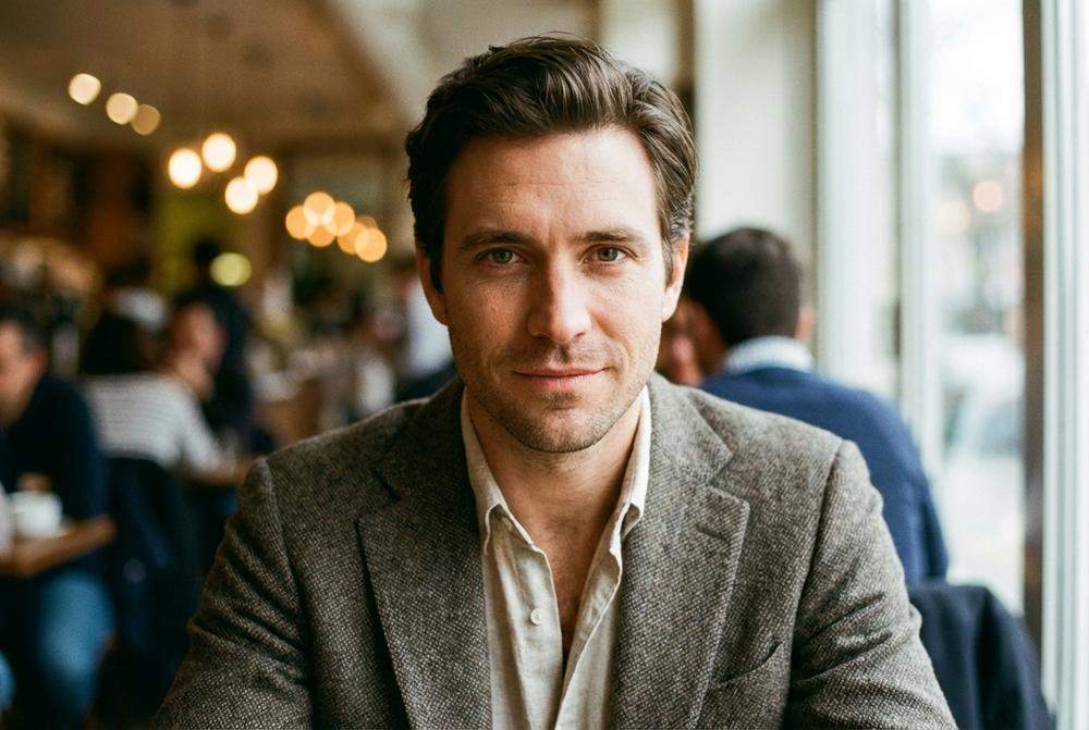 Mężczyzna w kawiarni intensywnie wpatrujący się w kobietę