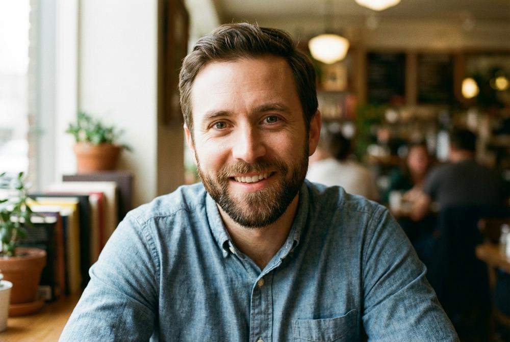 spojrzenie zakochanego mężczyzny kontakt wzrokowy w kawiarni