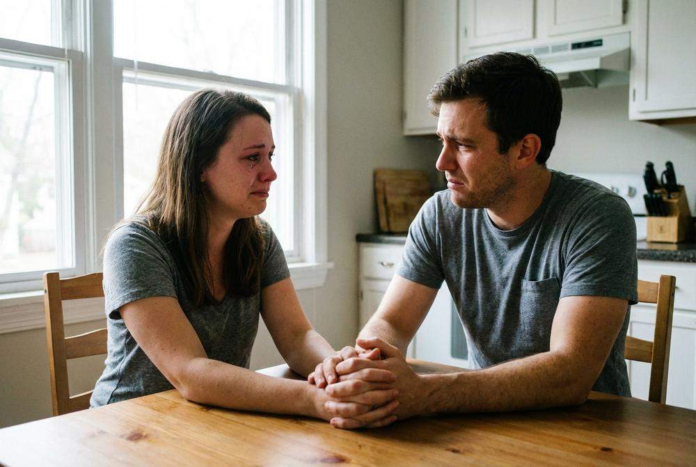 Para podczas poważnej rozmowy o kryzysie w związku