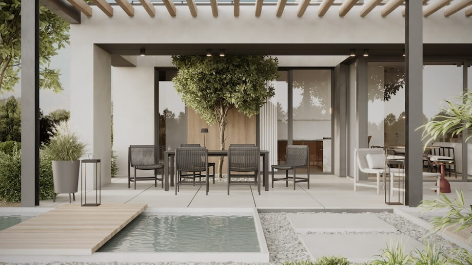 Jasny, nowoczesny taras