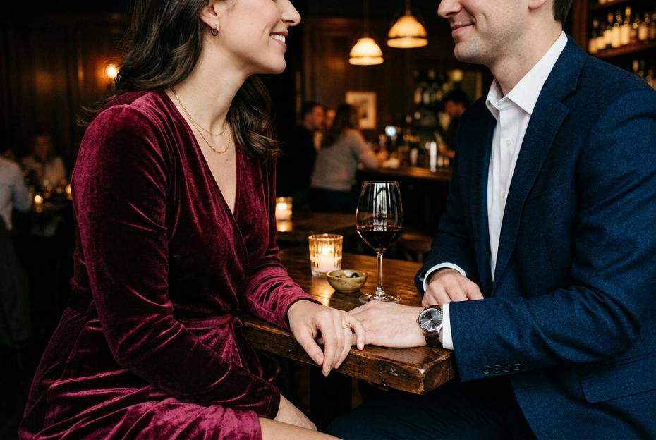 eleganckie stylizacje pary na wieczornej randce